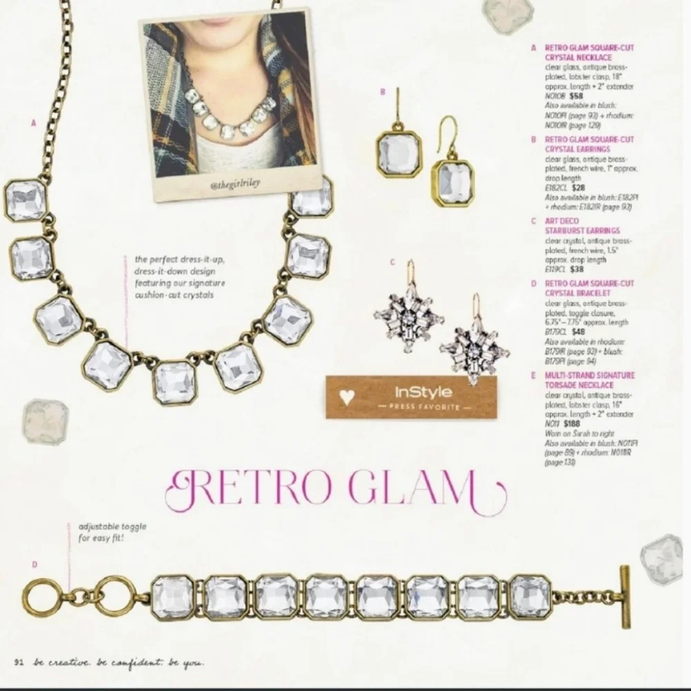 NEW Retro Glam Square-Cut Clear Crystal Bracelet Chloe + Isabel - Picture 11 of 11